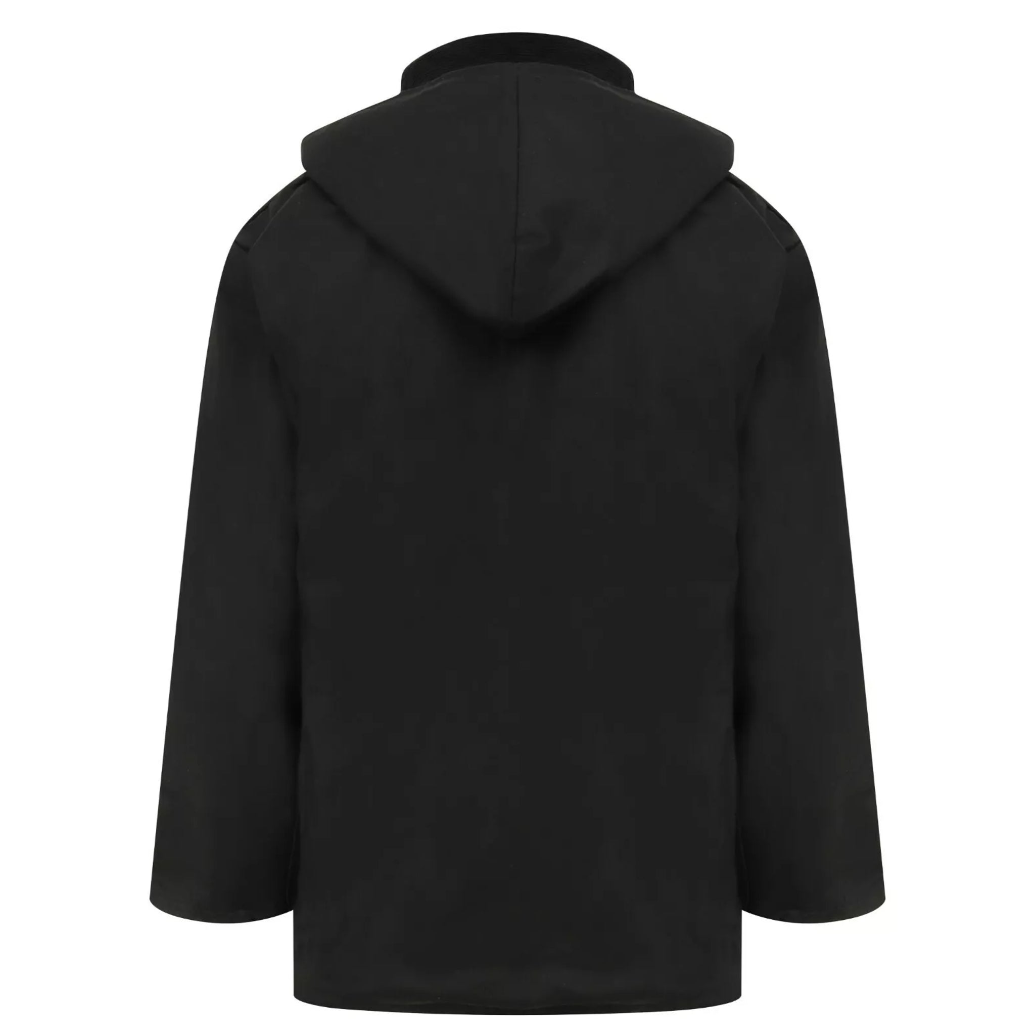 Men's Nicky Adams classic wax jacket in black with corduroy collar, front pockets and water-resistant finish